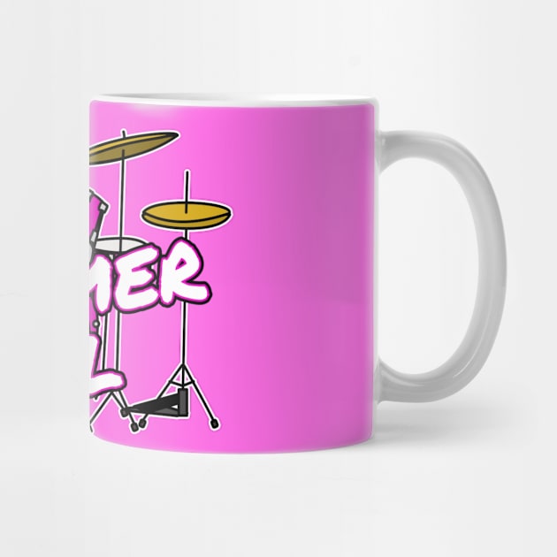 Drummer Girl Drum Kit Female Musician Drumming by doodlerob